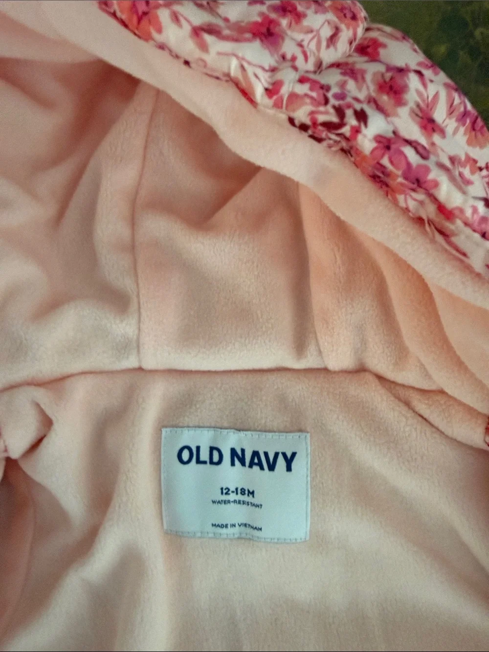 Old Navy Pink Floral Hooded Jacket